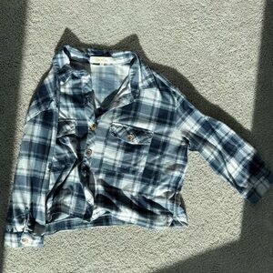 Eden & Olivia Navy Plaid Button Down Shirt